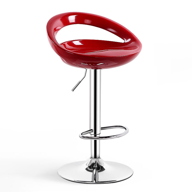 Contemporary Metal Barstool Adjustable Plastic Counter Stool in Matte Finish for Indoor