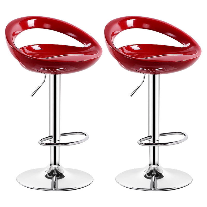 Contemporary Metal Barstool Adjustable Plastic Counter Stool in Matte Finish for Indoor