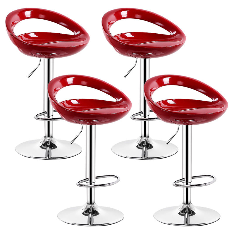 Contemporary Metal Barstool Adjustable Plastic Counter Stool in Matte Finish for Indoor