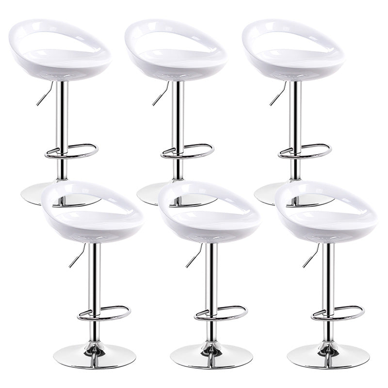 Contemporary Metal Barstool Adjustable Plastic Counter Stool in Matte Finish for Indoor