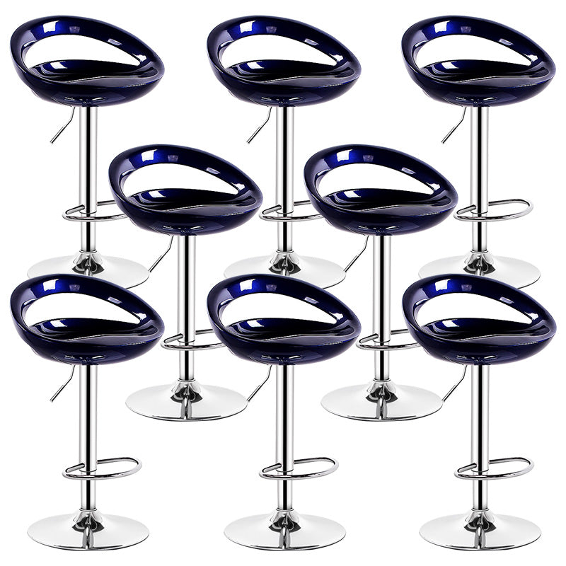 Contemporary Metal Barstool Adjustable Plastic Counter Stool in Matte Finish for Indoor