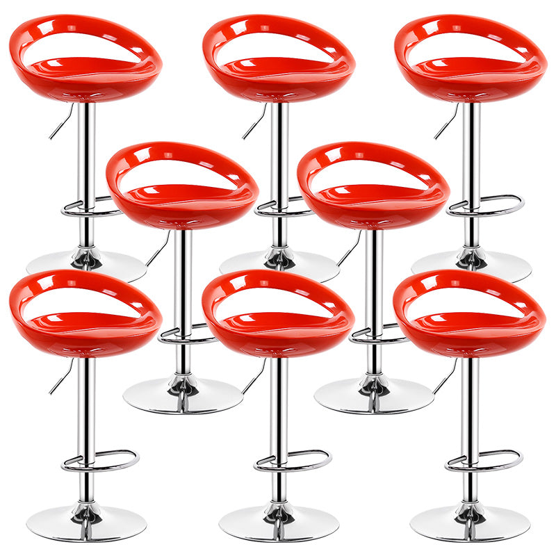 Contemporary Metal Barstool Adjustable Plastic Counter Stool in Matte Finish for Indoor