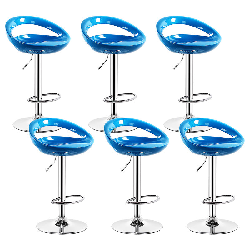 Contemporary Metal Barstool Adjustable Plastic Counter Stool in Matte Finish for Indoor