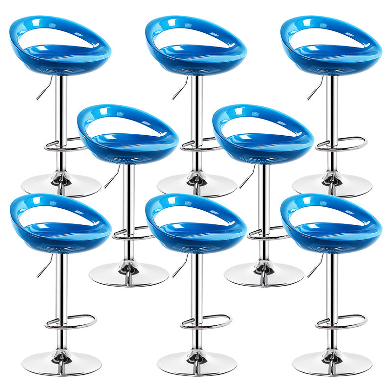 Contemporary Metal Barstool Adjustable Plastic Counter Stool in Matte Finish for Indoor