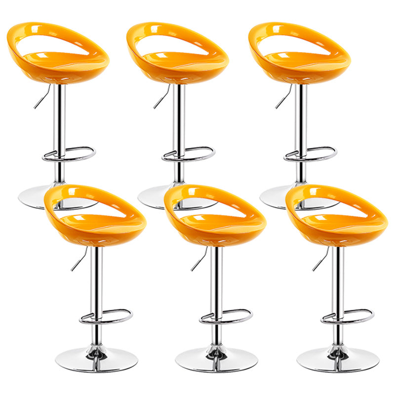 Contemporary Metal Barstool Adjustable Plastic Counter Stool in Matte Finish for Indoor
