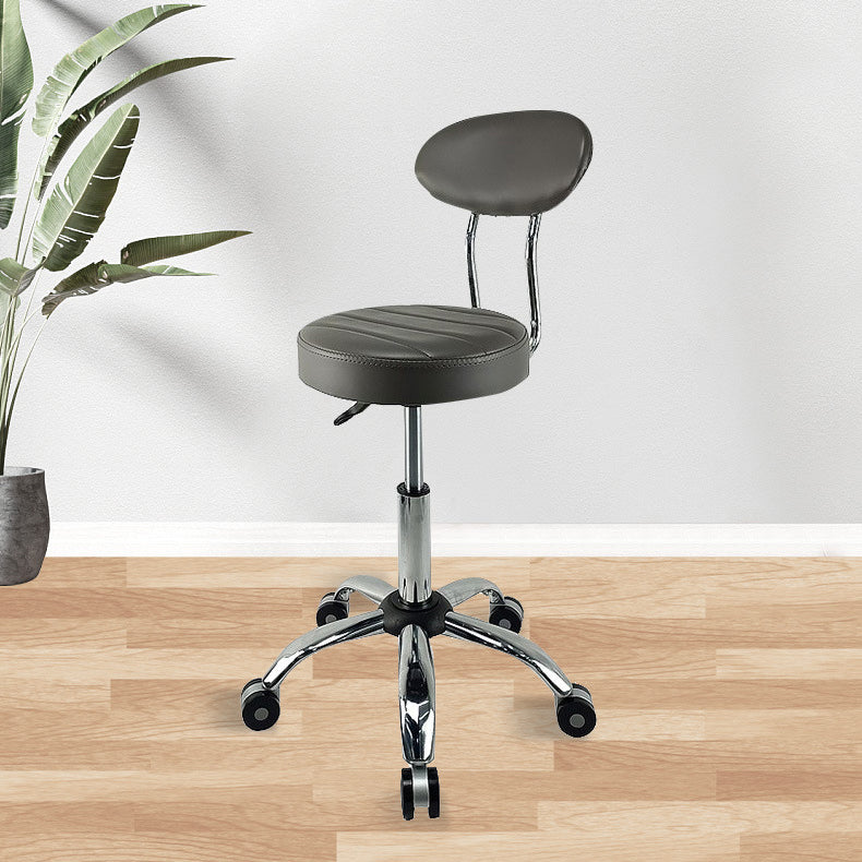 Modern Metal Barstool Fabric Upholstered Counter Stool in Matte Finish for Indoor