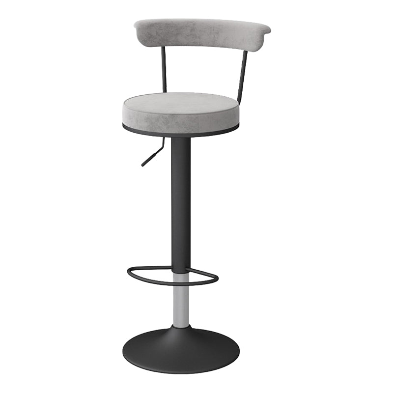 Scandinavian Metal Barstool Fabric Upholstered Counter Stool in Matte Finish for Indoor