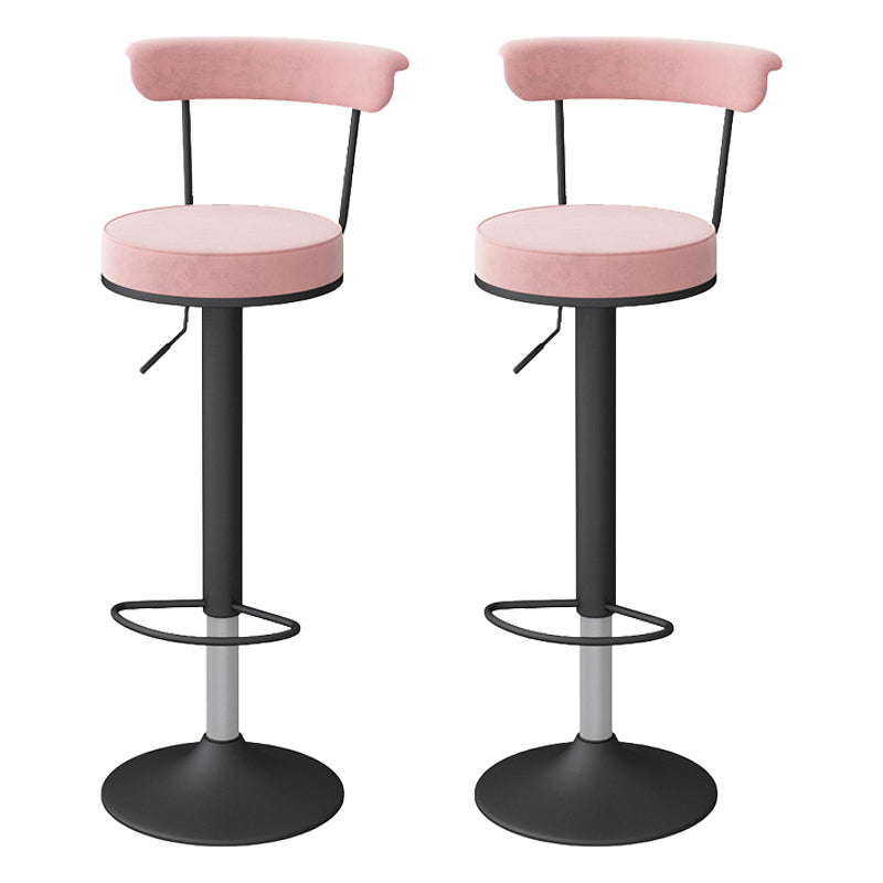Scandinavian Metal Barstool Fabric Upholstered Counter Stool in Matte Finish for Indoor