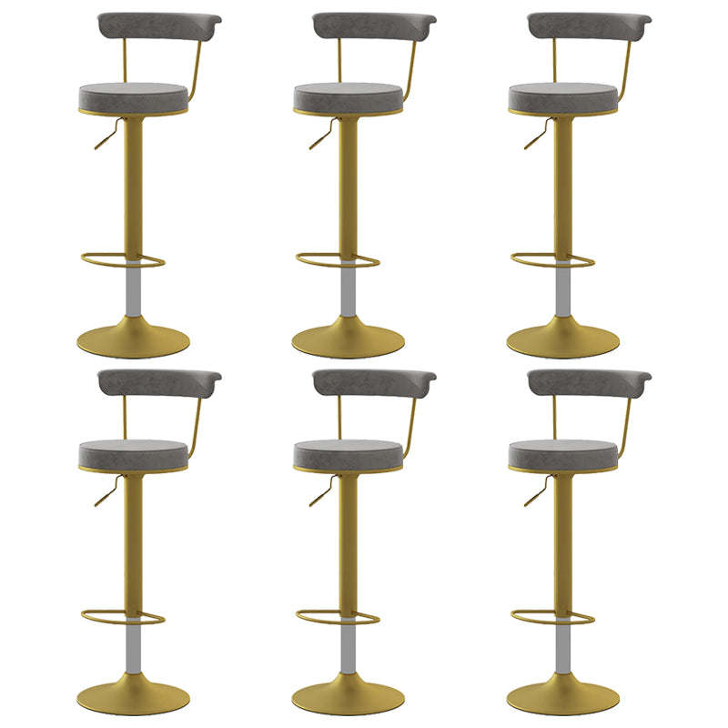 Scandinavian Metal Barstool Fabric Upholstered Counter Stool in Matte Finish for Indoor