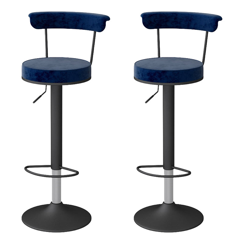 Scandinavian Metal Barstool Fabric Upholstered Counter Stool in Matte Finish for Indoor
