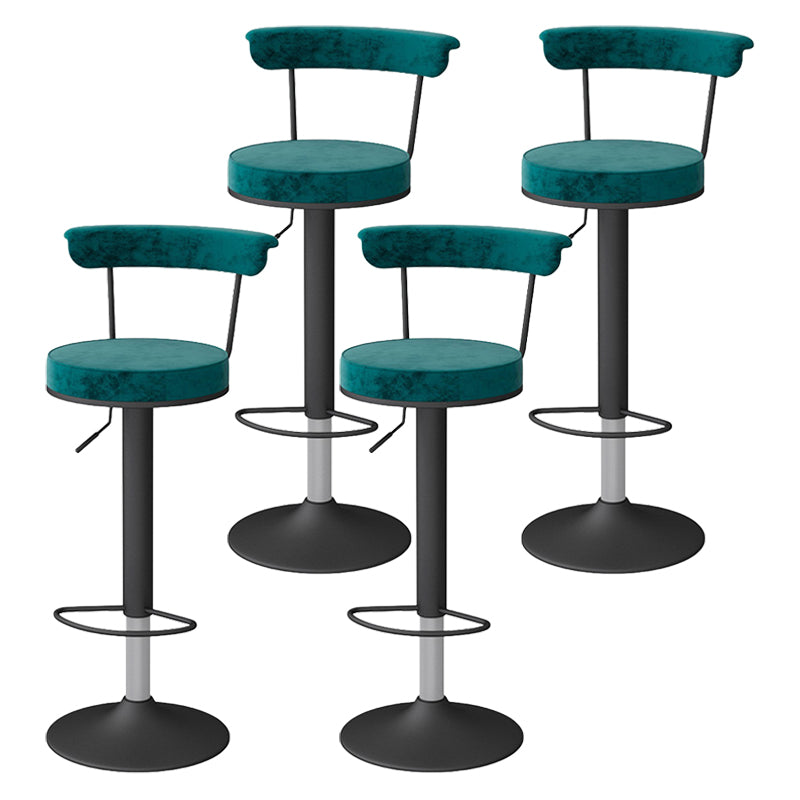 Scandinavian Metal Barstool Fabric Upholstered Counter Stool in Matte Finish for Indoor
