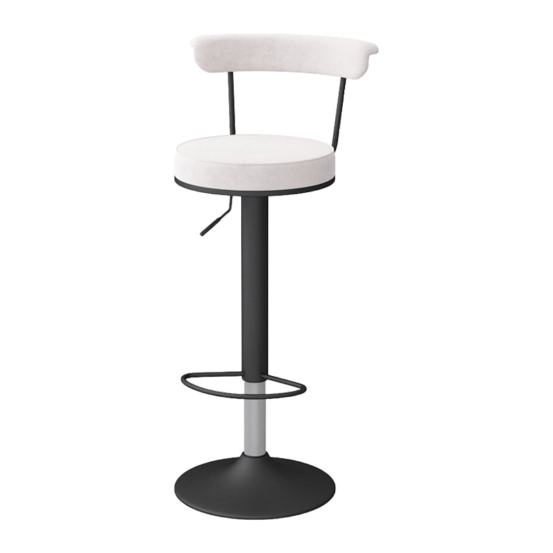 Scandinavian Metal Barstool Fabric Upholstered Counter Stool in Matte Finish for Indoor