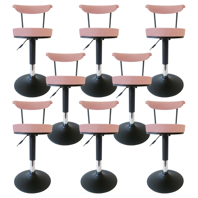 Scandinavian Metal Barstool Fabric Upholstered Counter Stool in Matte Finish for Indoor