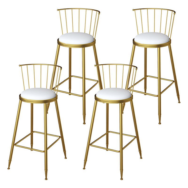 Glam Metal Barstool Plastic Counter Stool in Matte Finish for Indoor