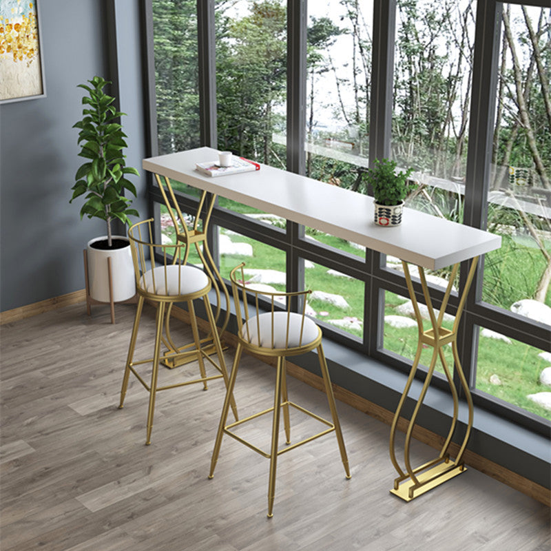 Glam Metal Barstool Plastic Counter Stool in Matte Finish for Indoor