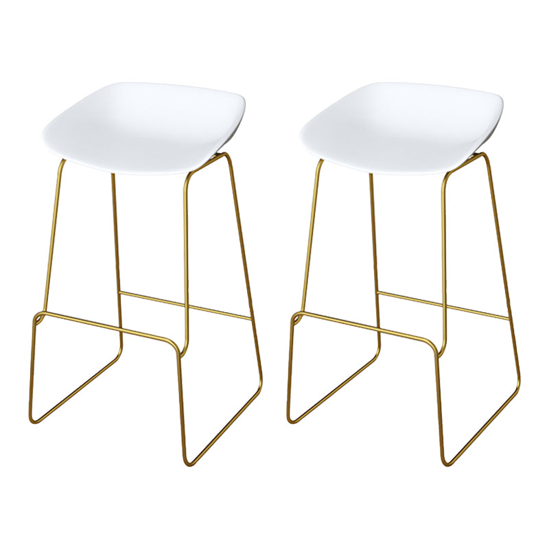 Glam Metal Barstool Plastic Counter Stool in Matte Finish for Indoor