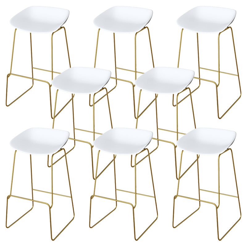 Glam Metal Barstool Plastic Counter Stool in Matte Finish for Indoor