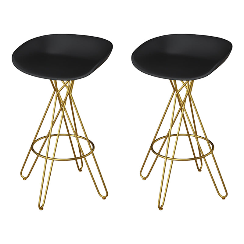 Glam Metal Barstool Plastic Counter Stool in Matte Finish for Indoor