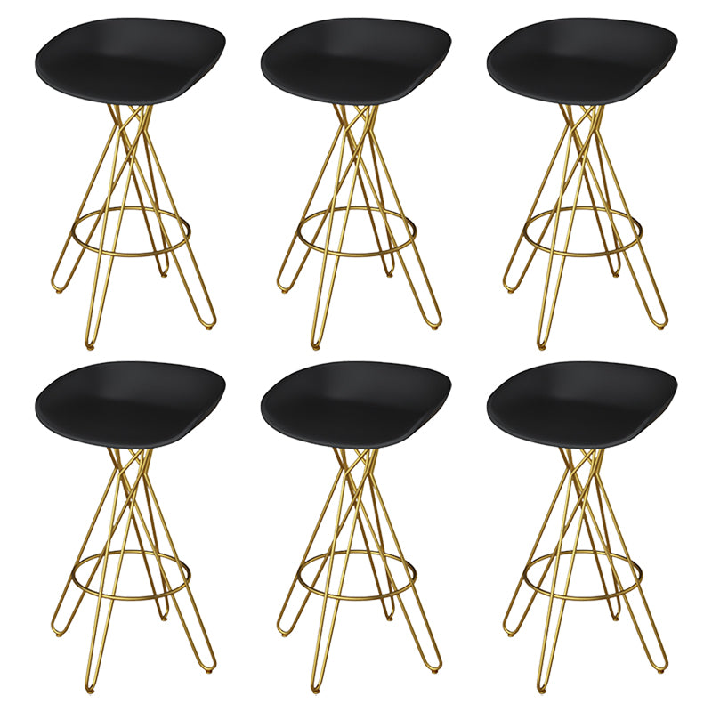 Glam Metal Barstool Plastic Counter Stool in Matte Finish for Indoor