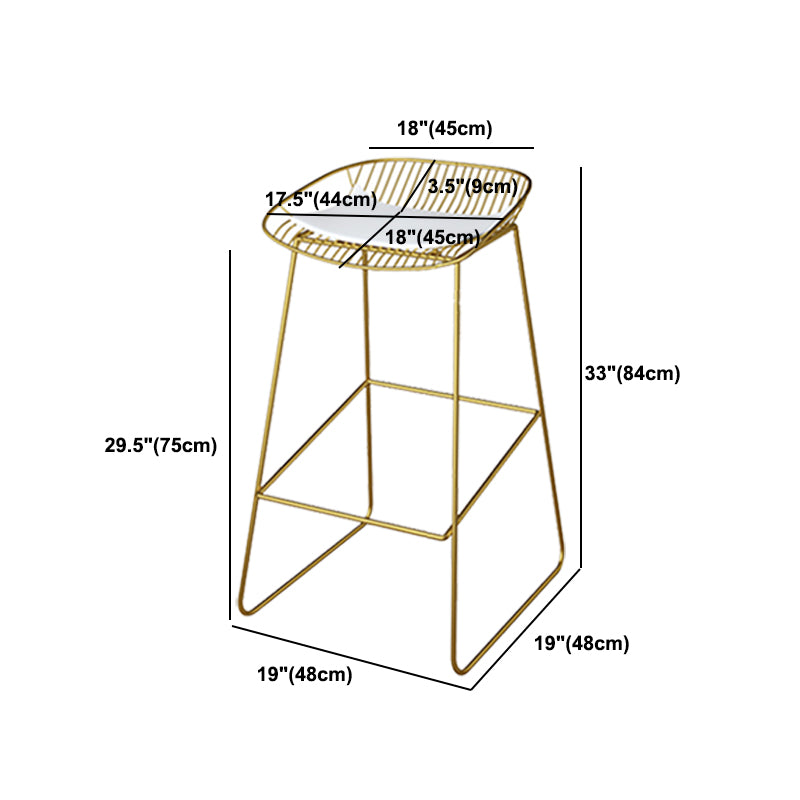 Glam Metal Barstool Plastic Counter Stool in Matte Finish for Indoor