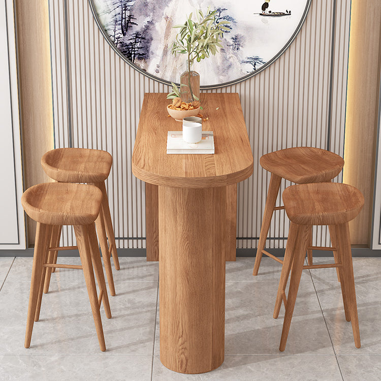 Solid Wood 1/2/3/5 Pieces Pub Dining Set Modern Indoor Table and Stool Set