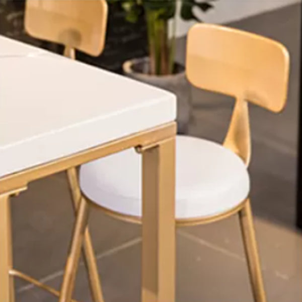 Glam 1/3/7 Pieces Bar Table Set Rectangle Stone Counter Table with High Stools