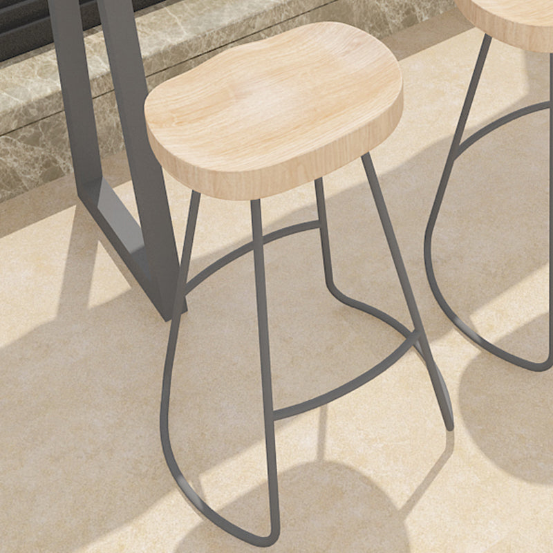 Rectangle Solid Wood Bar Table Set Modern 1/5 Pieces Counter Table with Backless Stools