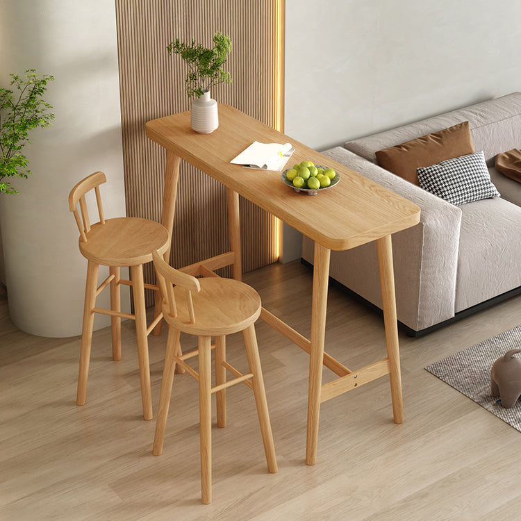 Modern Style Rectangle Bar Table 1/2/3 Pieces Pine Solid Wood Counter Table