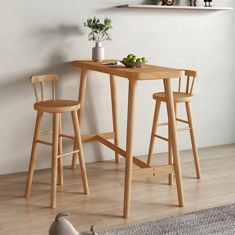 Modern Style Rectangle Bar Table 1/2/3 Pieces Pine Solid Wood Counter Table