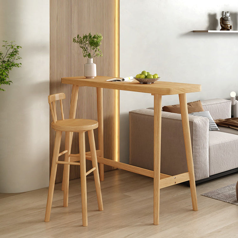 Modern Style Rectangle Bar Table 1/2/3 Pieces Pine Solid Wood Counter Table