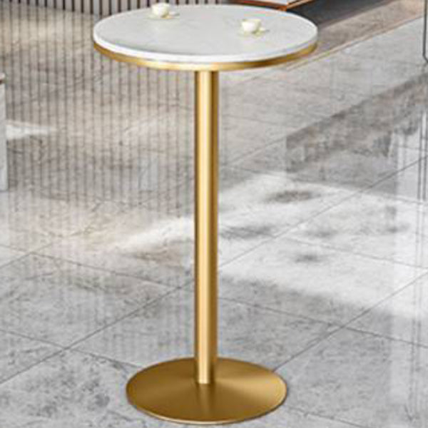 Round Stone Bistro Set 1/2/3/5 Pieces Glam Gold Base Table and Stools