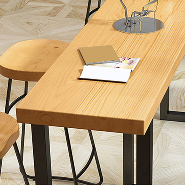 Modern Counter Height Pub Set 1/2/4/7 Pcs Solid Wood Top Bar Table and Bar Stools