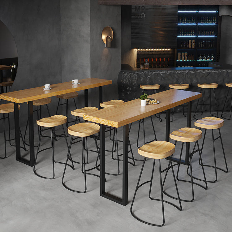 Modern Counter Height Pub Set 1/2/4/7 Pcs Solid Wood Top Bar Table and Bar Stools