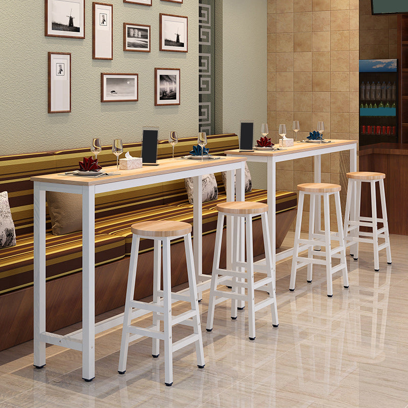 Industrial Rectangle Bar Table Set 1/2/3 Pieces Wood Counter Table for Indoor