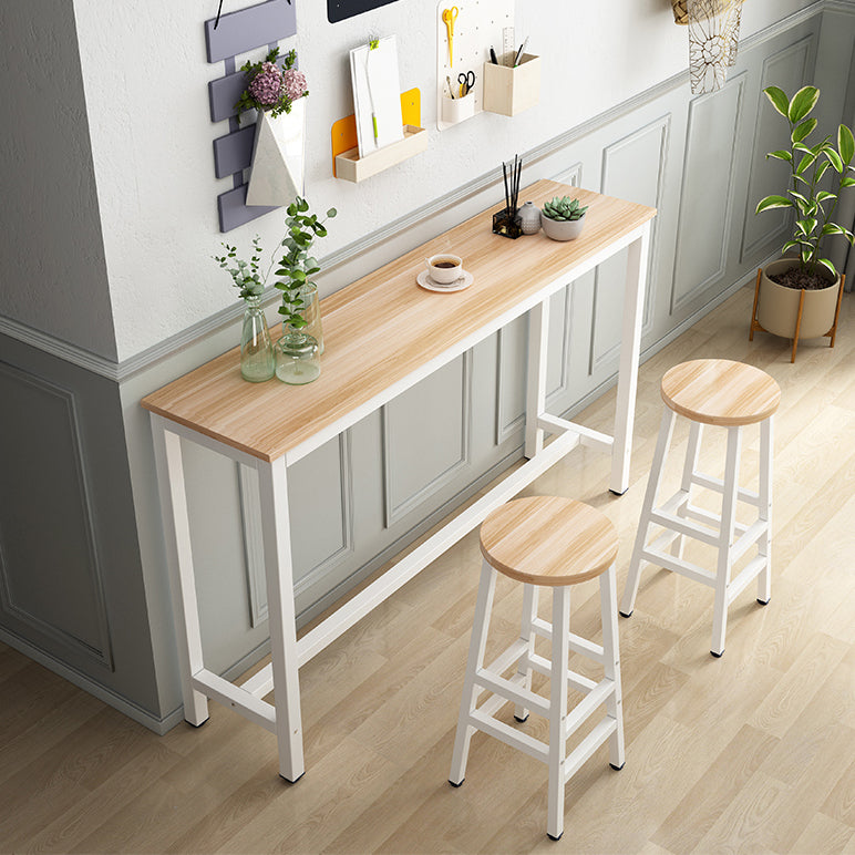 Industrial Rectangle Bar Table Set 1/2/3 Pieces Wood Counter Table for Indoor