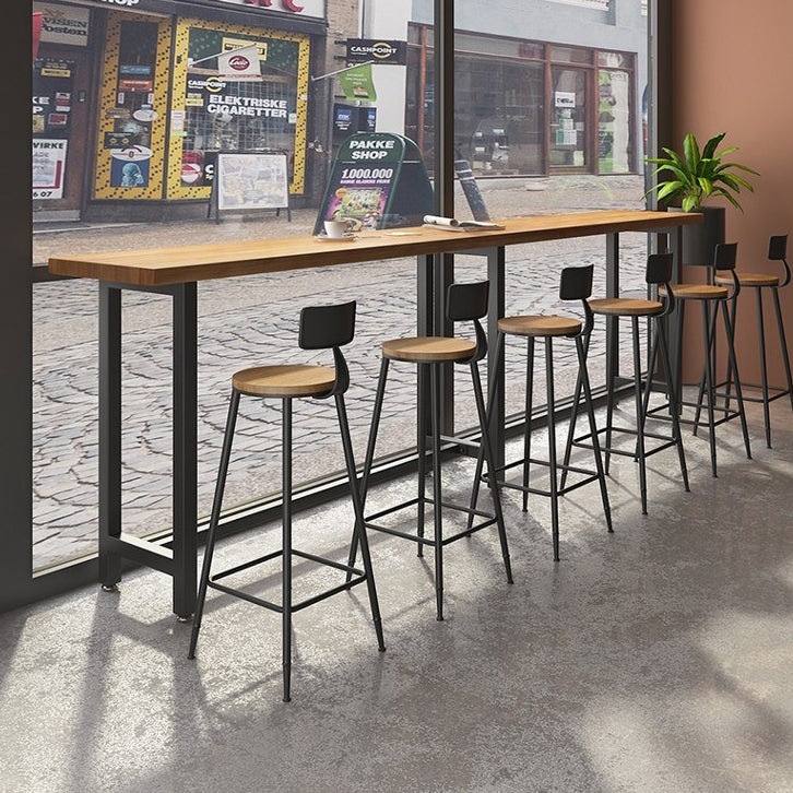 Modern 1/7 Pieces Bar Table Set Rectangle Wood Counter Table for Milk Tea Shop