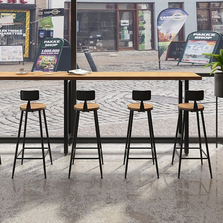 Modern 1/7 Pieces Bar Table Set Rectangle Wood Counter Table for Milk Tea Shop