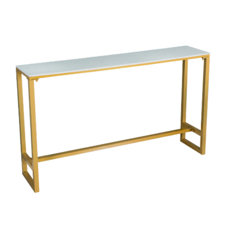 Rectangle Footrest Pub Table Set Glam 1/2/3/4/6 Pieces White Coffee Shop Bistro Set