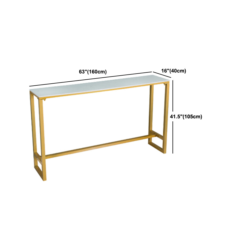 Rectangle Footrest Pub Table Set Glam 1/2/3/4/6 Pieces White Coffee Shop Bistro Set