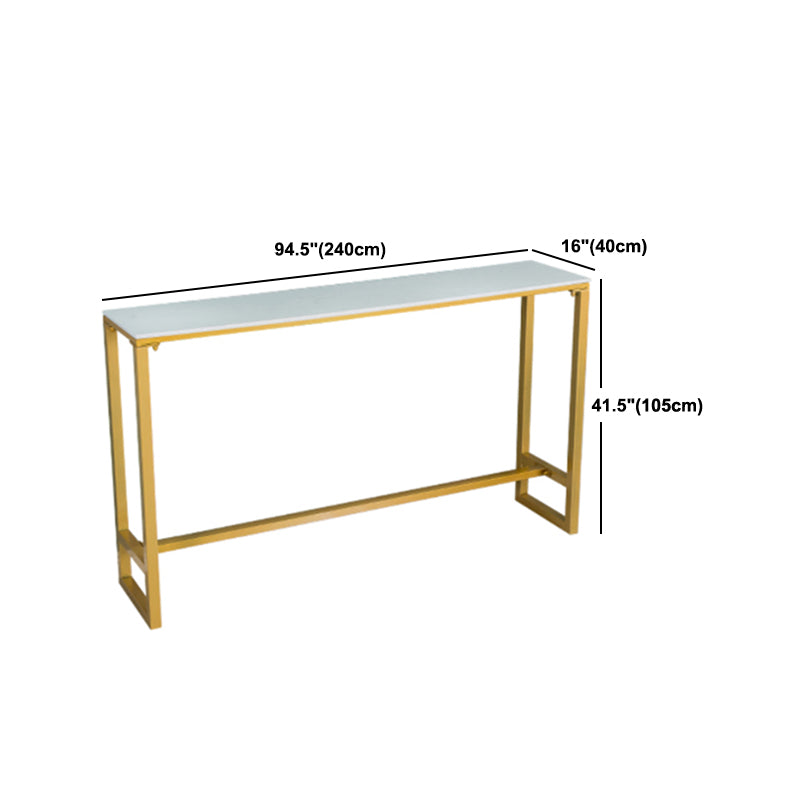 Rectangle Footrest Pub Table Set Glam 1/2/3/4/6 Pieces White Coffee Shop Bistro Set