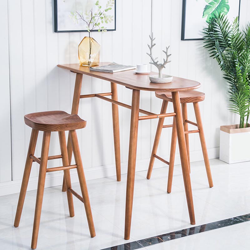 Solid Wood 1/2/3 Pieces Table and Stool Set Modern Indoor Counter Height Set