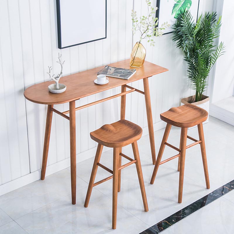 Solid Wood 1/2/3 Pieces Table and Stool Set Modern Indoor Counter Height Set