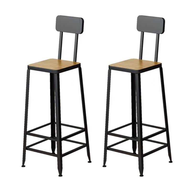 Industrial Solid Wood Bar Table Set Rectangular 1/5 Pieces Counter Table with High Stools