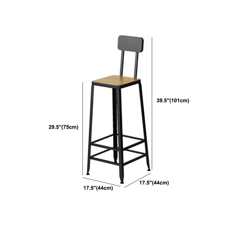 Industrial Solid Wood Bar Table Set Rectangular 1/5 Pieces Counter Table with High Stools