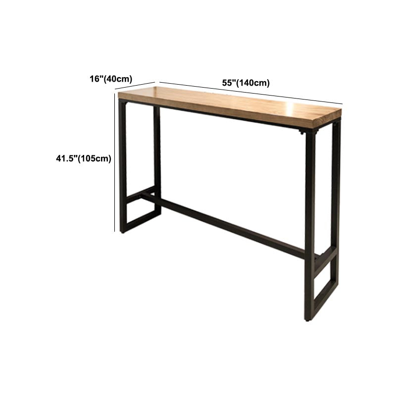 Industrial Solid Wood Bar Table Set Rectangular 1/5 Pieces Counter Table with High Stools