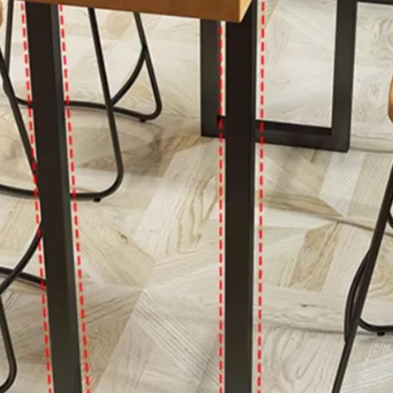 Modern 1/7 Pieces Bar Table Set Rectangle Pine Wood Counter Table with Stools for Balcony