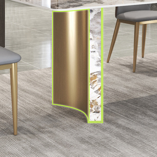 Luxurious Sintered Stone Top Dining Set Rectangle 1/3/4/5/7 Pieces Dining Room Table Set