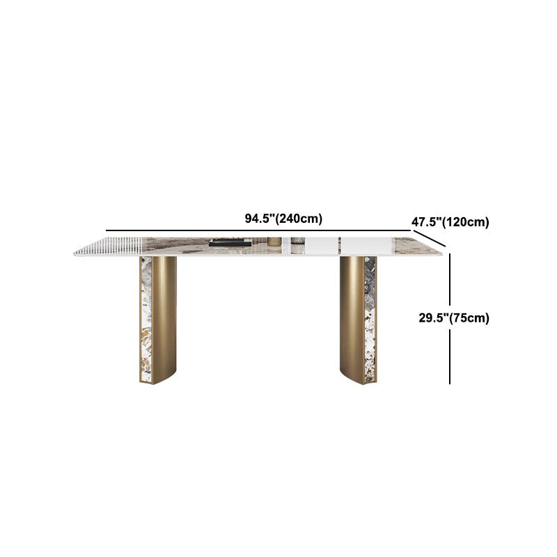 Luxurious Sintered Stone Top Dining Set Rectangle 1/3/4/5/7 Pieces Dining Room Table Set