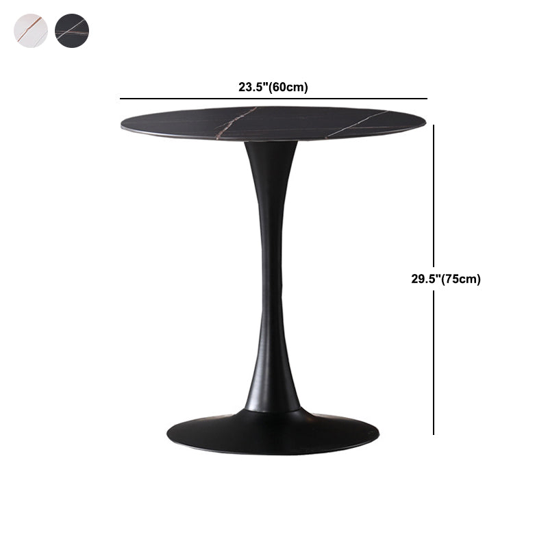Modern Round Dining Set Stone 1/2/5 Pieces Dining Furniture in Matte Finish for Indoor