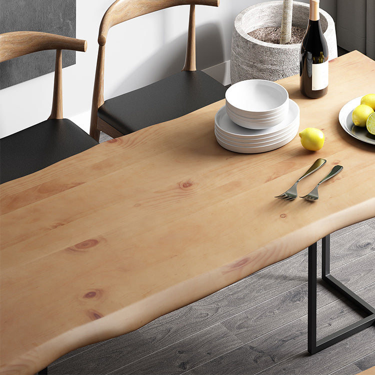 Industrial Wood Dining Set 1/2/5 Pieces Black Base Dining Furniture